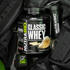 NutraBio Classic Whey label shows transparency and quality testing
