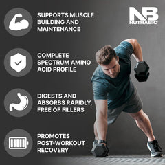 NutraBio Classic Whey label close-up confirms transparent ingredients and no fillers.