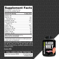 NutraBio Classic Whey scoop ready to mix into a post-workout shake.