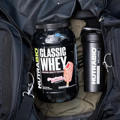 NutraBio Classic Whey scoop highlights 25 g protein per serving