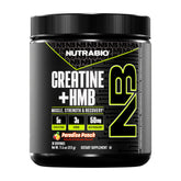 NutraBio Creatine + HMB bottle front for athletic fueling and performance support.