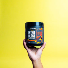 NutraBio Intra Blast electrolyte matrix enhances hydration and performance during intense sessions.