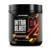 NutraBio Intra Blast strawberry lemonade powder for hydration during workouts.