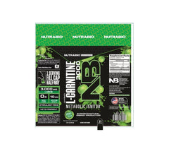 NutraBio L-Carnitine 3000mg bottle being poured highlights fast absorption potential.
