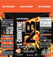 NutraBio L-Carnitine Liquid Shots fast absorption highlighted on bottle.