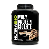 NutraBio Whey Isolate bottle pour shows convenient post-workout protein delivery