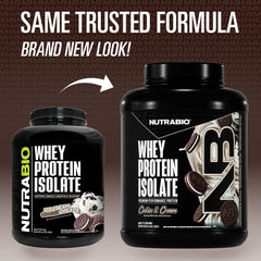NutraBio whey isolate pour shot shows quick, smooth mixing for post-workout shakes.