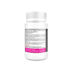 NutraBlast Boric Acid Suppositories bottle highlights simple nightly use.
