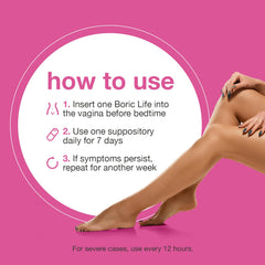 NutraBlast boric acid vaginal suppositories with applicator ready for insertion.