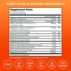 NutraChamps bone density capsules illustrating vegan formula.