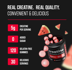 NutraChamps Creatine Gummies being poured for convenient on-the-go supplementation.