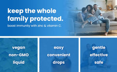 NutraChamps zinc drops kids label emphasizes sugar-free vegan formula