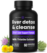 NutraChamps Liver Cleanse bottle shows daily liver support.