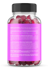 NutraChamps biotin gummies close-up showing 5000 mcg per gummy for daily use.