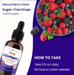 NutraChamps Sugar-Free Elderberry Kids Drops pack ideal for sugar-free use