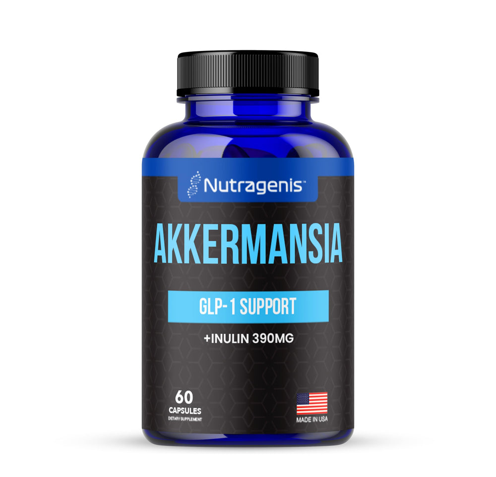 Nutragenis Akkermansia Muciniphila bottle for daily gut balance.