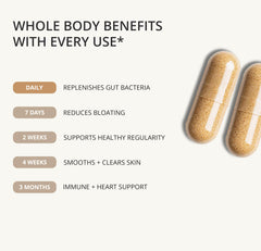 Nutragenis Akkermansia Muciniphila with inulin scoop highlighting synbiotic fiber support.