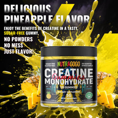 NUTRAGOGO gummies texture close-up showing chewy pineapple bites for a tasty wellness routine.