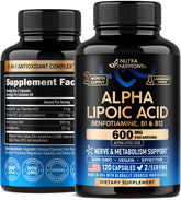 NUTRAHARMONY Alpha Lipoic Acid 600mg bottle showcasing potent antioxidant support