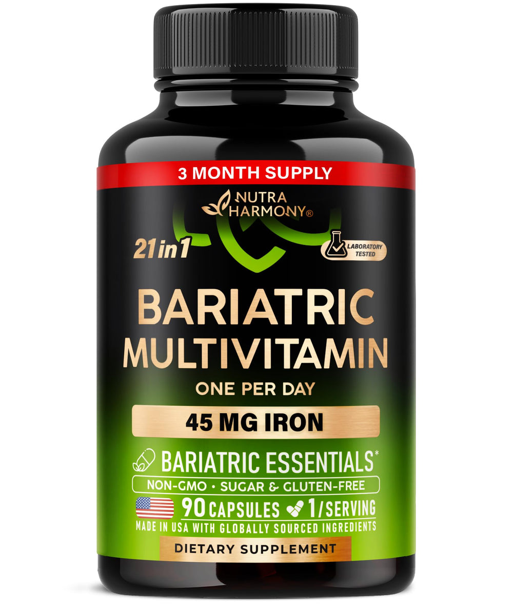 NUTRAHARMONY bariatric multivitamin bottle front view for daily use.