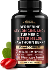 NutraHarmony berberine with cinnamon capsules for metabolic balance and steady energy