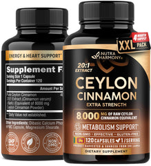 NUTRAHARMONY Ceylon Cinnamon capsules bottle for daily metabolism support
