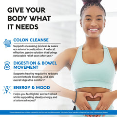 NutraHarmony Colon Cleanse packaging highlighting 15-day detox and ingredients.