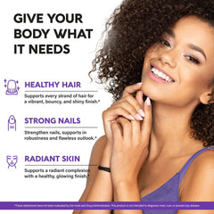 NutraHarmony bottle close-up highlighting collagen types I & III for skin hydration.