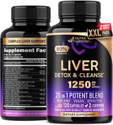 NUTRAHARMONY Liver Cleanse bottle front with 120 vegan capsules for daily detox support.