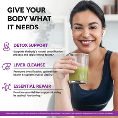 NUTRAHARMONY Liver Cleanse ingredients scoop shows the 20-in-1 blend for liver health.