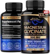NutraHarmony Magnesium Glycinate 500 mg bottle for restful sleep support