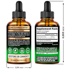 NUTRAHARMONY Mullein Drops bottle label highlighting USDA Organic quality