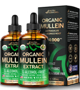 NUTRAHARMONY Mullein Drops bottle highlights natural lung support