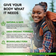 NUTRAHARMONY Mullein Drops USDA Organic seal signals quality