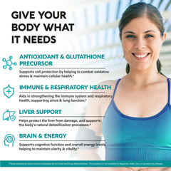 NutraHarmony NAC serving at 1200 mg demonstrates high-potency antioxidant support.