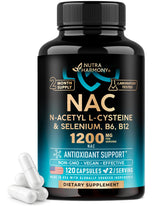 NutraHarmony NAC bottle with 120 capsules for daily use