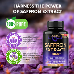 NUTRAHARMONY saffron bottle with USA-made label highlighting quality