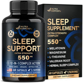 NutraHarmony sleep pills for adults 550mg bottle promoting calm nights