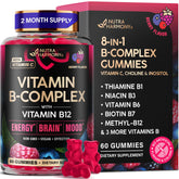NUTRAHARMONY Vitamin B-Complex Gummies berry bottle showing daily energy support