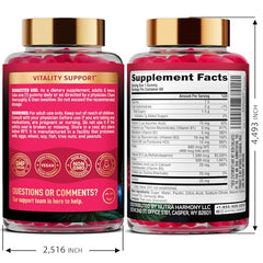 NUTRAHARMONY Vitamin B-Complex Gummies energy-boost bottle suggests sustained alertness during work.