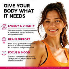 Open pack of NUTRAHARMONY B-Complex Gummies ready for daily focus