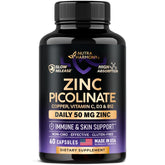 NUTRAHARMONY Zinc Picolinate 50mg bottle front for daily immune support.