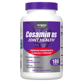 Nutramax Cosamin DS bottle label with glucosamine and chondroitin for joint support.