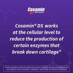 Nutramax Cosamin DS dosing guide illustration communicates the 180 capsules.
