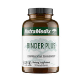 NutraMedix Binder Plus bottle with capsules for daily detox support.