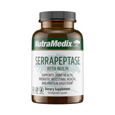 NutraMedix Serrapeptase bottle showing the product and label for digestive support.