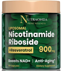 NUTRAONDA Liposomal Nicotinamide Riboside bottle for easy daily use and energy support.