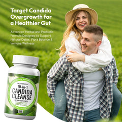 Ingredients scene featuring oregano leaf and garlic for candida balance