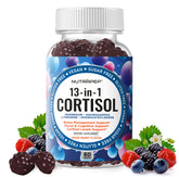 NutraPep Cortisol Gummies bottle on desk for everyday stress support and focus.