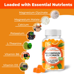 NutraPep Magnesium Glycinate Gummies close-up featuring colorful chews for adults and kids’ daily use.